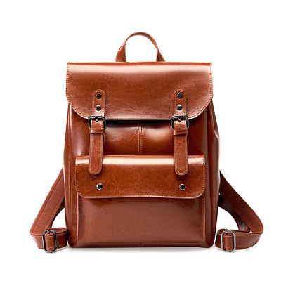 Genuine leather backpack brown - Thumbnail 4