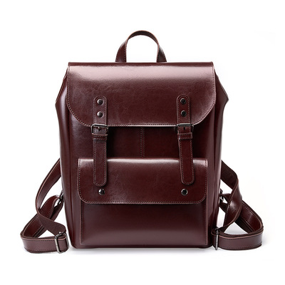 Genuine leather backpack purple - Thumbnail 4