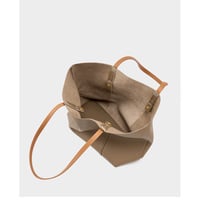 Genuine Leather Women Large Casual Handbag Grey - Thumbnail 3