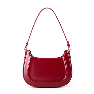 Genuine Leather Women Purses and Ladies Handbags Red