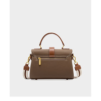 Genuine Leather Handbags Vintage-Style Top Handle Shoulder Bag Grey - Thumbnail 3