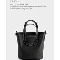 Genuine Leather Women Handbags Tote Purse Shoulder Bag Black - Thumbnail 1