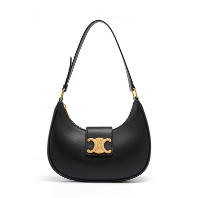 Women genuine leather shoulder bags classic crossbody purses for lady handbag black - Thumbnail 5