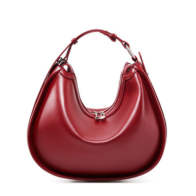 Genuine Leather Fashion Women's Handbag Red