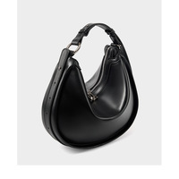 Genuine Leather Fashion Women's Handbag Black - Thumbnail 2