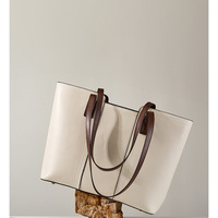 Genuine Leather Women Crossbody Handbag White - Thumbnail 1