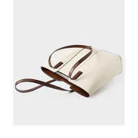 Genuine Leather Women Crossbody Handbag White - Thumbnail 3