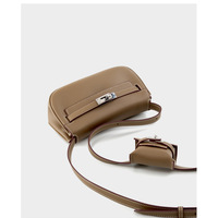 Genuine leather Moove Kelly Mini Multi Functional Saddle Women's Bag Grey - Thumbnail 2