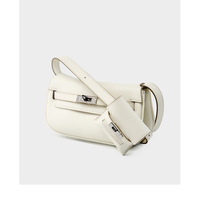 Genuine leather Moove Kelly Mini Multi Functional Saddle Women's Bag White - Thumbnail 2