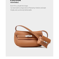 Genuine leather Moove Kelly Mini Multi Functional Saddle Women's Bag Brown - Thumbnail 1