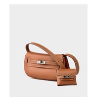 Genuine leather Moove Kelly Mini Multi Functional Saddle Women's Bag Brown - Thumbnail 2