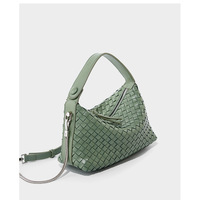 Genuine Leather Women's Evening Handbags Green - Thumbnail 2