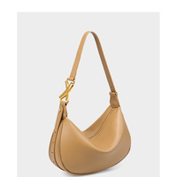 Genuine Leather Women's Crossbody Purse Handbag Bronze - Thumbnail 2