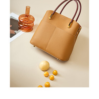 Genuine Leather Woman Crossbody Purses Handbags Shoulder Bags Brown - Thumbnail 1