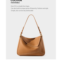 Genuine Leather Shoulder Bags Stylish Hobo Handbags Brown - Thumbnail 1