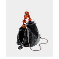 Genuine Leather Women Crossbody Stachel Shoulder Bags Black - Thumbnail 2