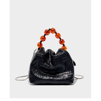 Genuine Leather Women Crossbody Stachel Shoulder Bags Black - Thumbnail 3