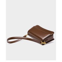 Genuine Leather Women Crossbody Stachel Shoulder Bags Brown - Thumbnail 2