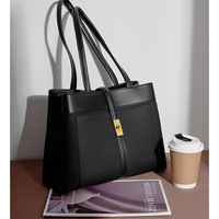 Genuine Leather Women Tote Bags Black - Thumbnail 3