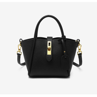 Genuine Leather Women's Top-handle Bags Black - Thumbnail 1