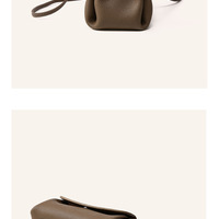 Genuine Leather Women Tote Bag Crossbody Bag Brown - Thumbnail 2