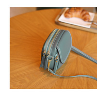 Genuine Leather Women Small Crossbody Bags Hobo Purses Blue - Thumbnail 1