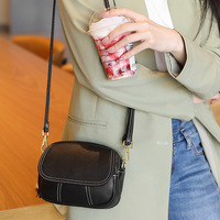 Genuine Leather Women Small Crossbody Bags Hobo Purses Black - Thumbnail 1