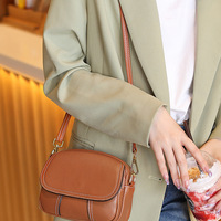 Genuine Leather Women Small Crossbody Bags Hobo Purses Brown - Thumbnail 1