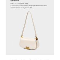 Women's Small Crossbody Bags Lady Cow Leather Shoulder Handbag White - Thumbnail 1