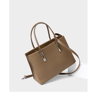 Genuine Leather Women's Handbag Grey - Thumbnail 2