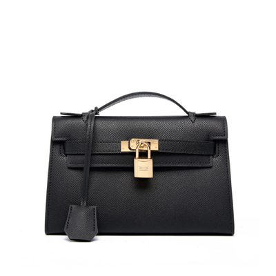 Genuine leather womens handbags top-handle totes satchel shoulder bag black - Thumbnail 2