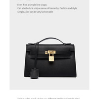 Genuine Leather Womens Handbags Top-handle Totes Satchel Shoulder Bag Black - Thumbnail 1