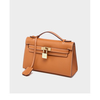 Genuine Leather Womens Handbags Top-handle Totes Satchel Shoulder Bag Brown - Thumbnail 2