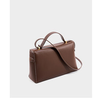 Genuine Leather Womens Evening Handbag Stylish Shoulder Bag Purse for Christmas Wedding Party Brown - Thumbnail 2