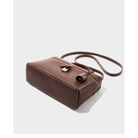 Genuine Leather Womens Evening Handbag Stylish Shoulder Bag Purse for Christmas Wedding Party Brown - Thumbnail 3