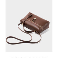 Genuine Leather Womens Evening Handbag Stylish Shoulder Bag Purse for Christmas Wedding Party Brown - Thumbnail 4