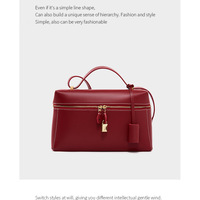 Genuine Leather Womens Evening Handbag Stylish Shoulder Bag Purse for Christmas Wedding Party Red - Thumbnail 1