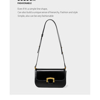 Genuine Leather Women Shoulder Bag Handbag Black - Thumbnail 1