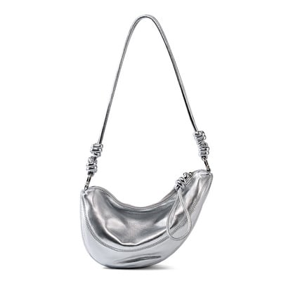 Genuine leather women cross body bag cute designer handbags silver - Thumbnail 3