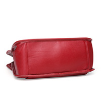 Genuine Leather Women Trendy Handbags Red - Thumbnail 3