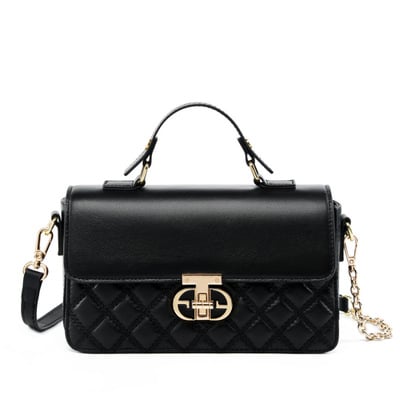 Genuine leather women tote bag shoulder bags black - Thumbnail 3