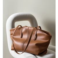 Genuine Leather Women Shoulder Purses and Handbags Brown - Thumbnail 1