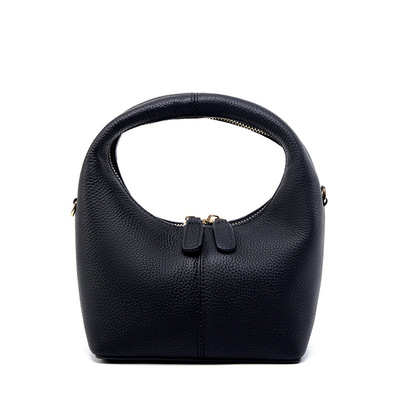 Genuine leather women's small crossbody bags lady cow leather shoulder handbag black - Thumbnail 4