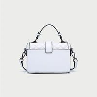 Women Cute Top Handle Crossbody Bag Stylish Tiny Clutch Handbag with Strap White - Thumbnail 3