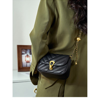 Women Small Genuine Leather Shoulder Handbag Black - Thumbnail 3