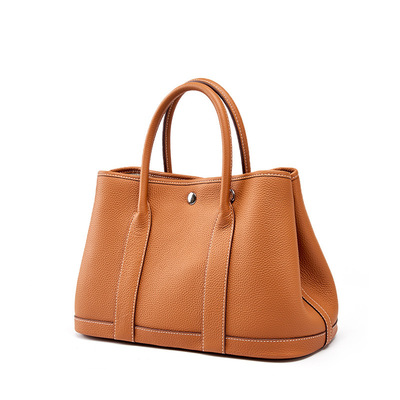 Women genuine leather tote bag handbags brown - Thumbnail 5