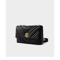 Women Genuine Leather Chain Square Bag Black - Thumbnail 2