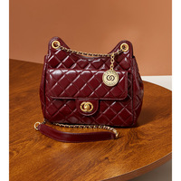 Women Genuine Leather Shoulder Handbag Crossbody Bag Purple - Thumbnail 1