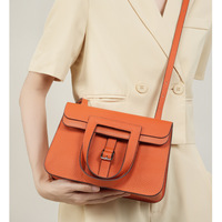 Womens Genuine Leather Casual Handbags Orange - Thumbnail 1