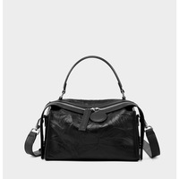 Women Genuine Leather Large Purses Handbags Black - Thumbnail 1